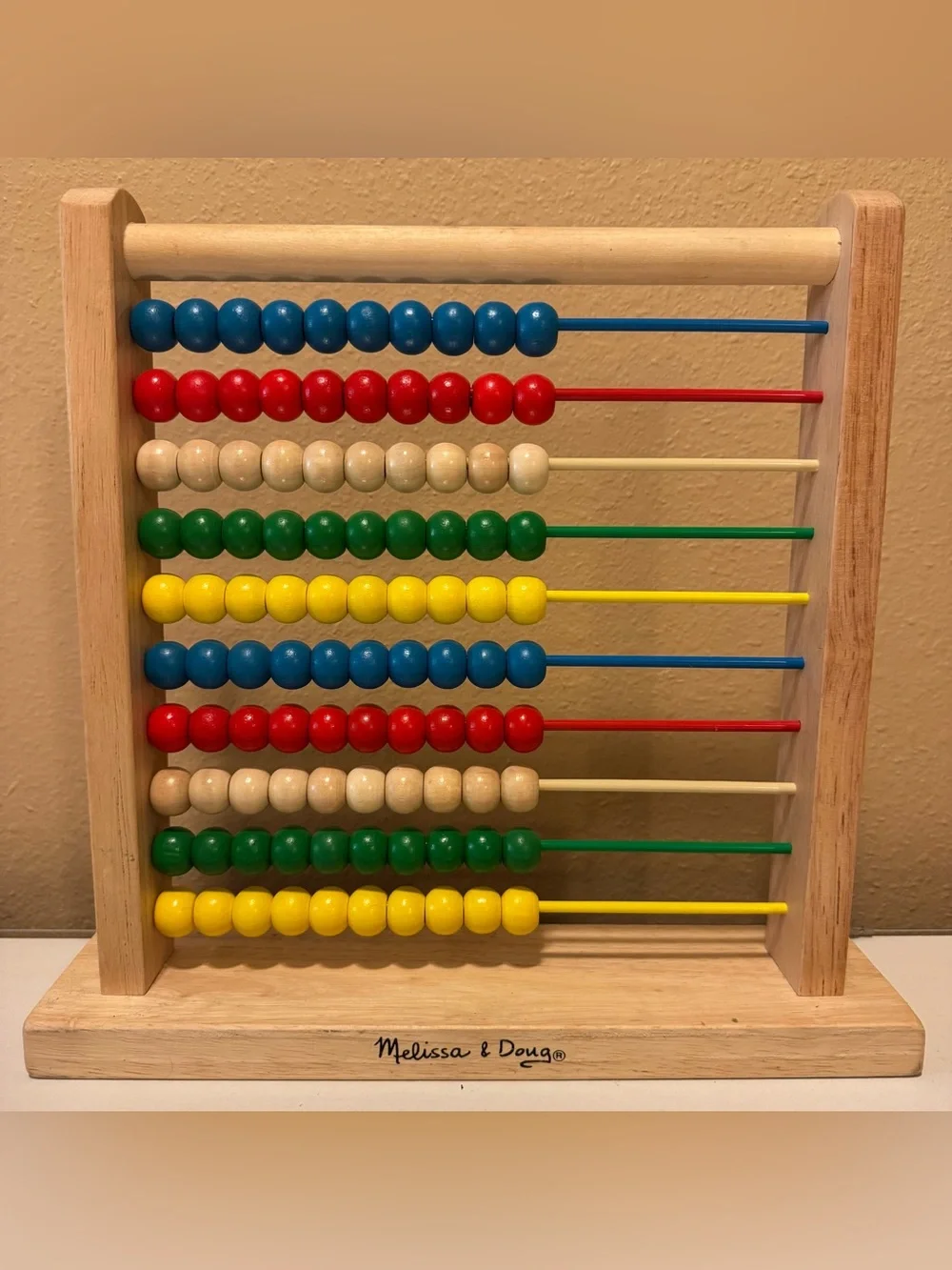Melissa & Doug Wooden Abacus - Multicolor Counting Toy for Kids